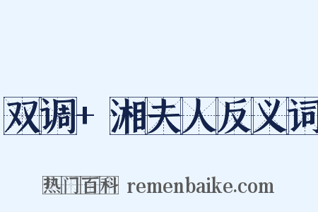 双调+湘夫人反义词是什么意思的图片
